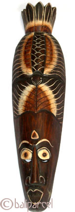 Tribal African Style Painted Mask.This Mask Is Hand Carved From Albesia Wood. 