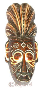 Tribal African Style Painted Mask.This Mask Is Hand Carved From Albesia Wood. 