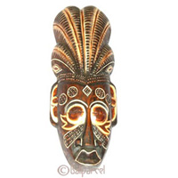 Tribal African Style Painted Mask.This Mask Is Hand Carved From Albesia Wood. 