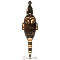 Tribal African Style Painted Mask.This Mask Is Hand Carved From Albesia Wood. 