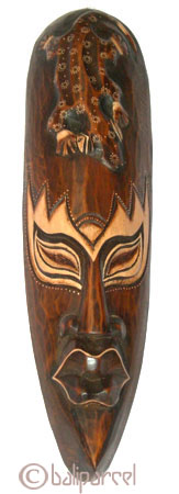 Tribal African Style Painted Mask.This Mask Is Hand Carved From Albesia Wood. 