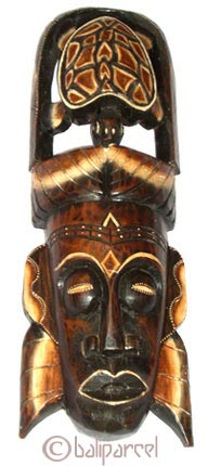 Tribal African Style Painted Mask.This Mask Is Hand Carved From Albesia Wood. 