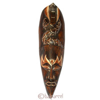 Tribal African Style Painted Mask.This Mask Is Hand Carved From Albesia Wood. 