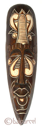 Tribal African Style Painted Mask.This Mask Is Hand Carved From Albesia Wood. 