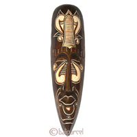 Tribal African Style Painted Mask.This Mask Is Hand Carved From Albesia Wood. 