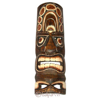 Tiki Style Natural Painted Mask.This Tiki Mask Is Hand Carved From Albesia Wood. 