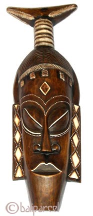 Tribal African Style Painted Mask.This Mask Is Hand Carved From Albesia Wood. 