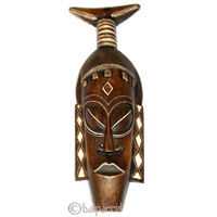 Tribal African Style Painted Mask.This Mask Is Hand Carved From Albesia Wood. 