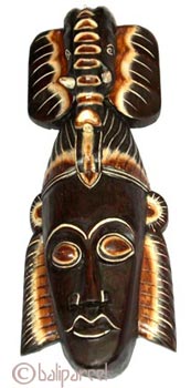 Tribal African Style Painted Mask.This Mask Is Hand Carved From Albesia Wood. 