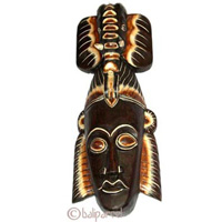 Tribal African Style Painted Mask.This Mask Is Hand Carved From Albesia Wood. 