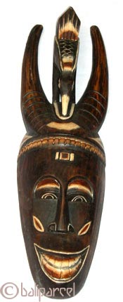 Tribal African Style Painted Mask.This Mask Is Hand Carved From Albesia Wood. 