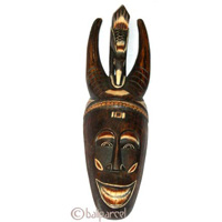 Tribal African Style Painted Mask.This Mask Is Hand Carved From Albesia Wood. 