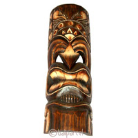 Tiki Style Natural Painted Mask.This Tiki Mask Is Hand Carved From Albesia Wood. 