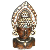 Balinese Style Mask Hand Painted. This Mask Is Hand Carved From Albesia Wood. 