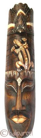 Tribal African Style Painted Mask.This Mask Is Hand Carved From Albesia Wood. 