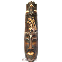 Tribal African Style Painted Mask.This Mask Is Hand Carved From Albesia Wood. 