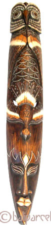 Tribal African Style Painted Mask.This Mask Is Hand Carved From Albesia Wood. 