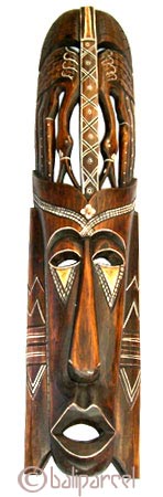 Tribal African Style Painted Mask.This Mask Is Hand Carved From Albesia Wood. 
