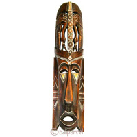 Tribal African Style Painted Mask.This Mask Is Hand Carved From Albesia Wood. 