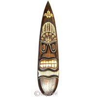 Tribal African Style Painted Mask.This Mask Is Hand Carved From Albesia Wood. 