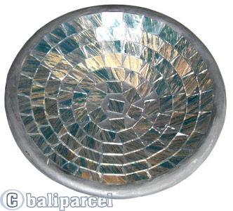 Mosaic Round Bowl Set Of 3, Handmade From Terracotta And Glass