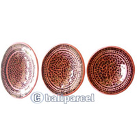 Mosaic Round Bowl Set Of 3, Handmade From Terracotta And Glass