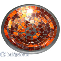 Mosaic Round Bowl Set Of 3, Handmade From Terracotta And Glass