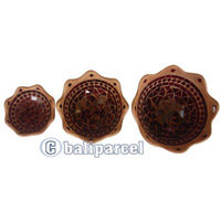 Mosaic Round Bowl Set Of 3, Handmade From Terracotta And Glass