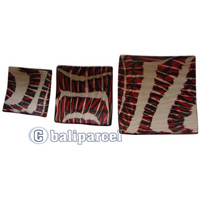 Magic Colours Square Plate Set Of 3, Handmade From Terracotta