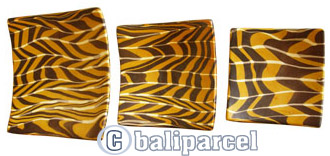 Magic Colours Square Plate Set Of 3, Handmade From Terracotta