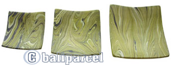 Magic Colours Square Plate Set Of 3, Handmade From Terracotta