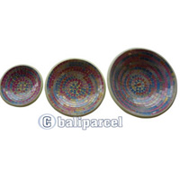 Mosaic Round Bowl Set Of 3, Handmade From Terracotta And Glass
