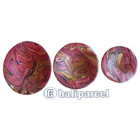 Magic Colours Round Plate Set Of 3, Handmade From Terracotta