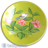 Hand Painted Round Plate Set Of 3, Handmade Fron Terracotta