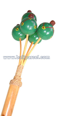 Ping Pong Rattle / Maracas , This Hand Carved From Bamboo And Resin.