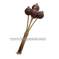 Ping Pong Rattle / Maracas , This Hand Carved From Bamboo And Rattan