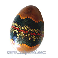 Egg Shaker Aboriginal Painted. This Hand Carved From Wood Mahogany 