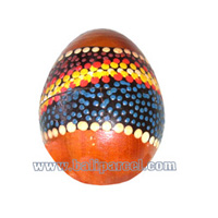 Egg Shaker Aboriginal Painted. This Hand Carved From Wood Mahogany 