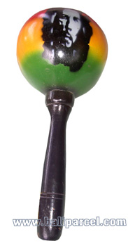Maracas Airbrushed. This Hand Carved From Mahogany Wood 