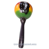 Maracas Airbrushed. This Hand Carved From Mahogany Wood 