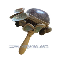 Rattle / Maracas , This Hand Carved From Coconut And Shell