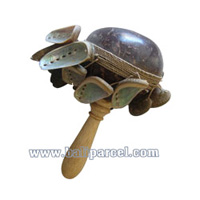 Rattle / Maracas , This Hand Carved From Coconut And Shell