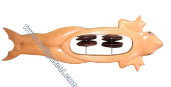Tamborin Frog. This Hand Carved From Wood 