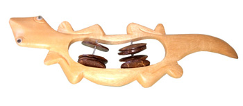 Tamborin Gecko. This Hand Carved From Wood 