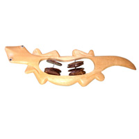 Tamborin Gecko. This Hand Carved From Wood 