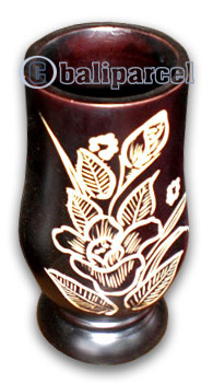 Wooden Vase, This Vase Hand Carved From Teak Wood (the Best Wood).