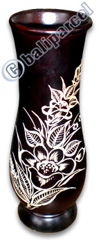 Wooden Vase, This Vase Hand Carved From Teak Wood (the Best Wood).