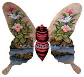 Butterfly Wall Plaque. This  Is Hand Carved From Albesia Wood.