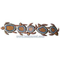 Turtles Dot Art Wall Plaque. This  Is Hand Carved From Albesia Wood.