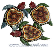 Turtles Dot Art Wall Plaque. This  Is Hand Carved From Albesia Wood.